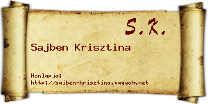 Sajben Krisztina névjegykártya