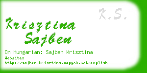 krisztina sajben business card